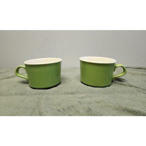 Vintage Taylor Smith Taylor Green Span Coffee Cups Mug Set of 2